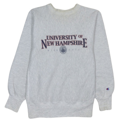 Champion Womens Grey Reverse Weave Pullover Sweatshirt Large University Graphic