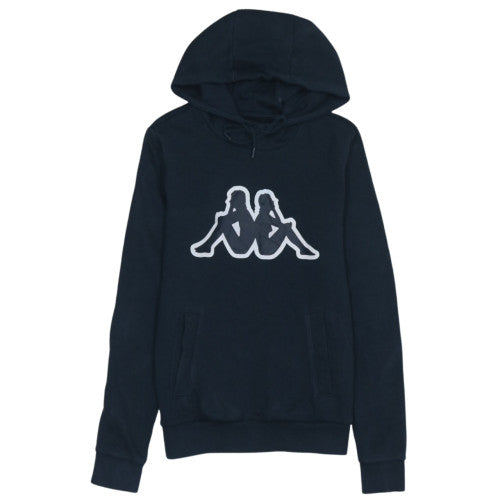 Kappa Men's Black XS Pullover Hoodie with Logo Graphic Print