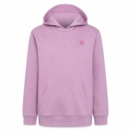 Adidas Girls Pink Pullover Hoodie 14-15 Years Fleece Logo Sportswear