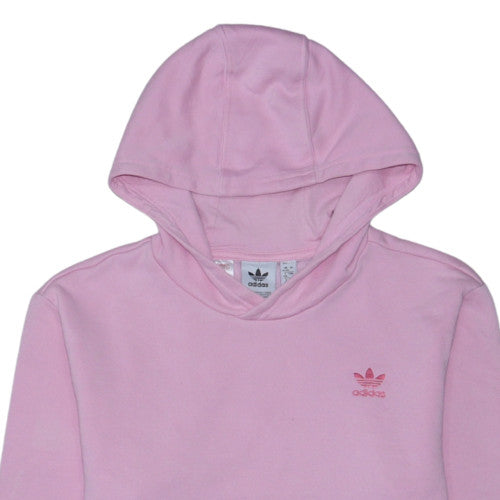 Adidas Girls Pink Pullover Hoodie 14-15 Years Fleece Logo Sportswear