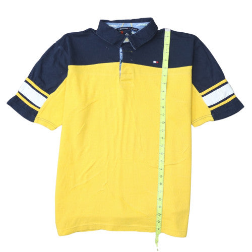 Tommy Hilfiger Men’s Yellow & Blue Colourblock Polo Shirt XL