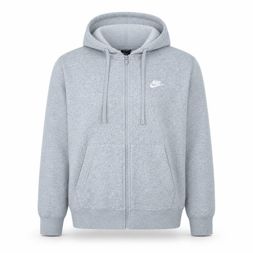 Nike Men's Grey Full Zip Fleece Hoodie M Regular Fit