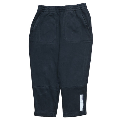 Adidas Men's Black Cropped Trousers L Logo Casual Sportswear