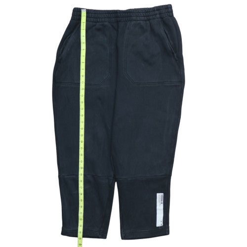 Adidas Men's Black Cropped Trousers L Logo Casual Sportswear