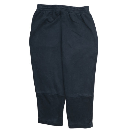 Adidas Men's Black Cropped Trousers L Logo Casual Sportswear