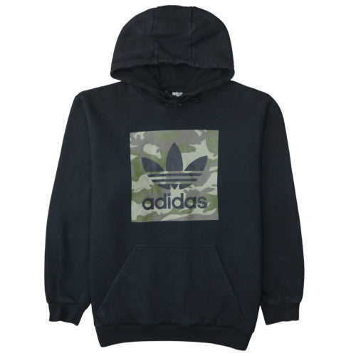 Adidas Men's Black XL Pullover Hoodie with Camouflage Logo