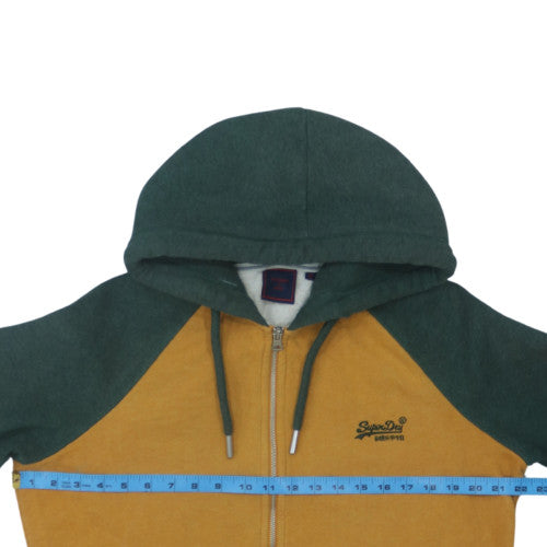 Superdry Men's Green Brown Full Zip Hoodie Size M Regular Fit