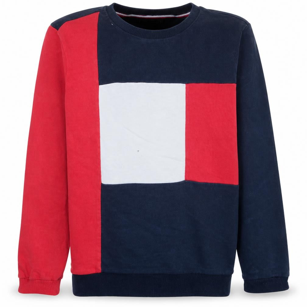 Front view of Tommy Hilfiger Men's Multicoloured Crew Neck Sweatshirt, size L