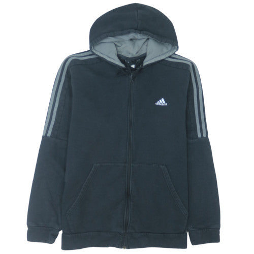 Adidas Mens Black 2XL Full Zip Hoodie Sweatshirt Fleece