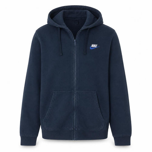 Nike Men's Blue Full Zip Fleece Hoodie Size M