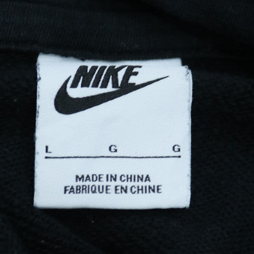 Nike Womens Black Gold Logo Pullover Hoodie Size L