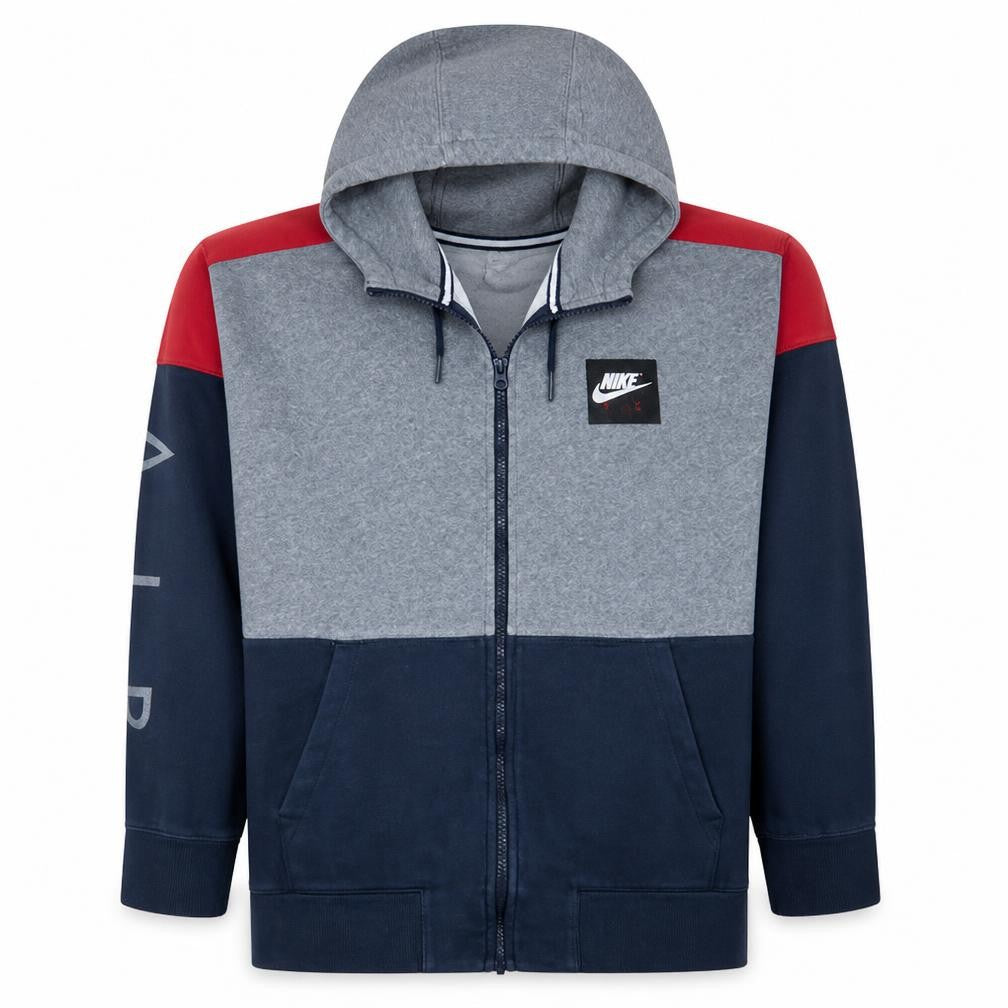 Nike Air Mens Grey Full Zip Hoodie XL Cotton Blend