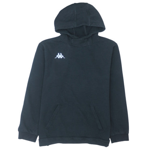 Kappa Men's Black Pullover Hoodie M Fleece Embroidered Logo Sportswear