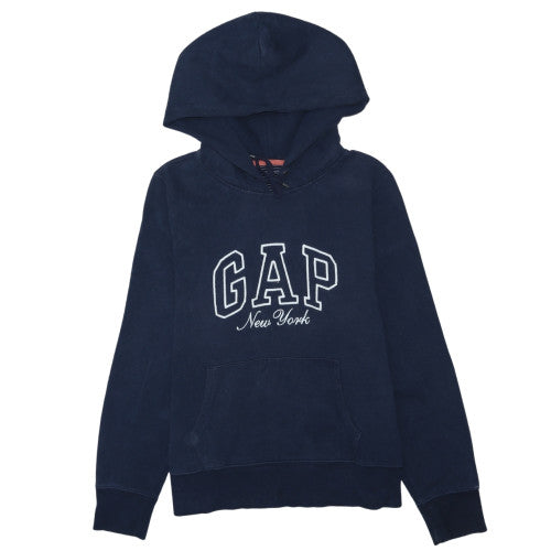 GAP Women Navy Blue XL Pullover Hoodie New York Logo Cotton Blend