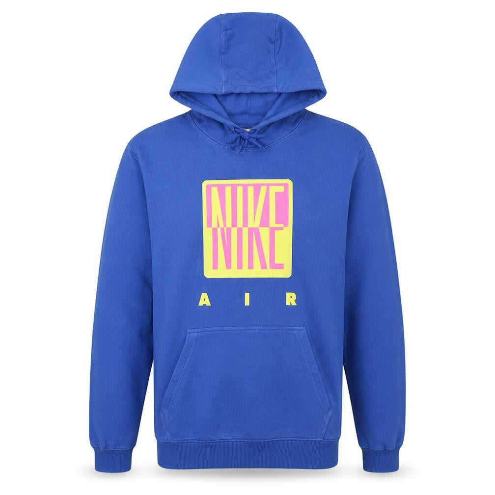 Front view of Nike Men's Blue Pullover Hoodie L Graphic Print Sportswear
