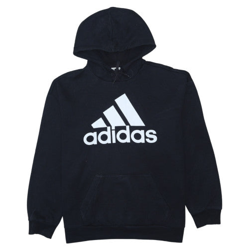Adidas Womens Black Pullover Hoodie Size S Logo Print Casual