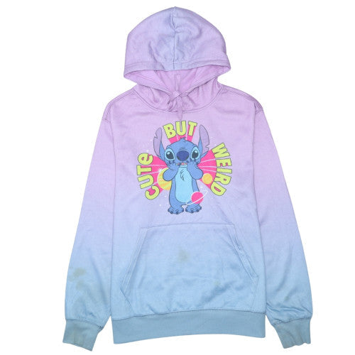 Disney Women Purple Blue Stitch Pullover Hoodie Medium Gradient Cute Weird