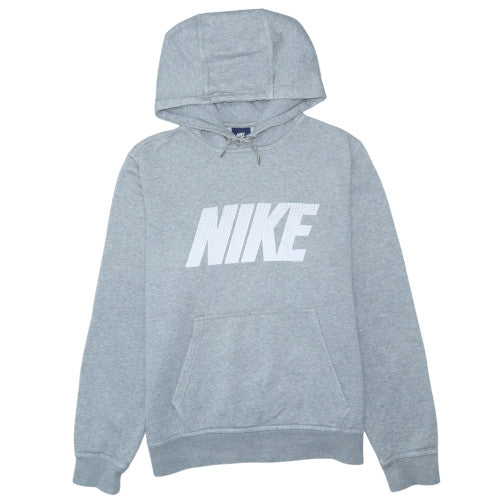 Nike Womens Grey Pullover Hoodie Size M Cotton Blend Logo Sweatshirt