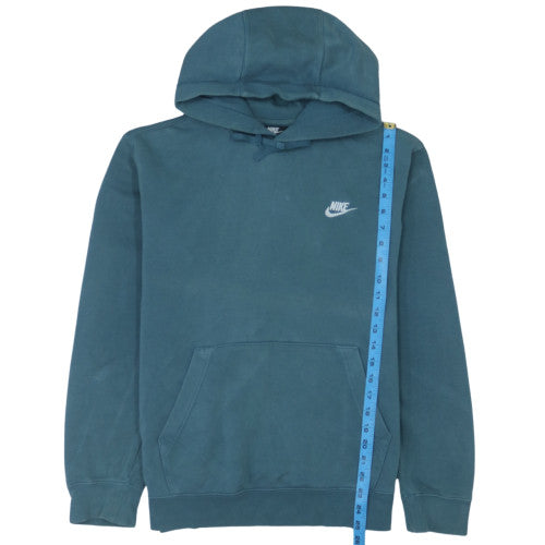 Nike Men's Blue Pullover Hoodie Medium Fleece Logo Sweatshirt