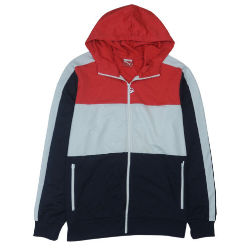 Puma Men's Red Grey Navy Full Zip Hoodie XL