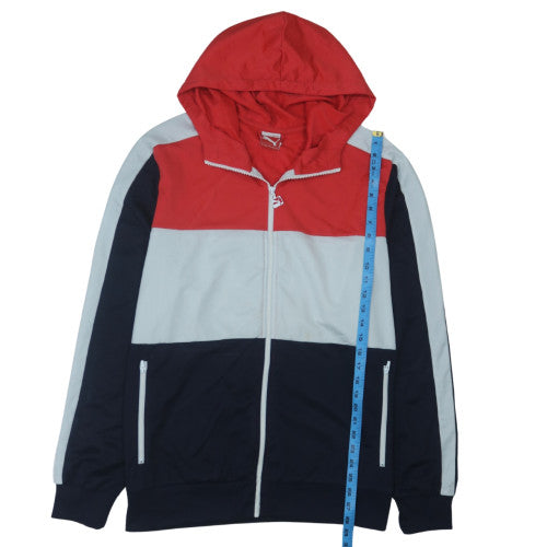 Puma Men's Red Grey Navy Full Zip Hoodie XL