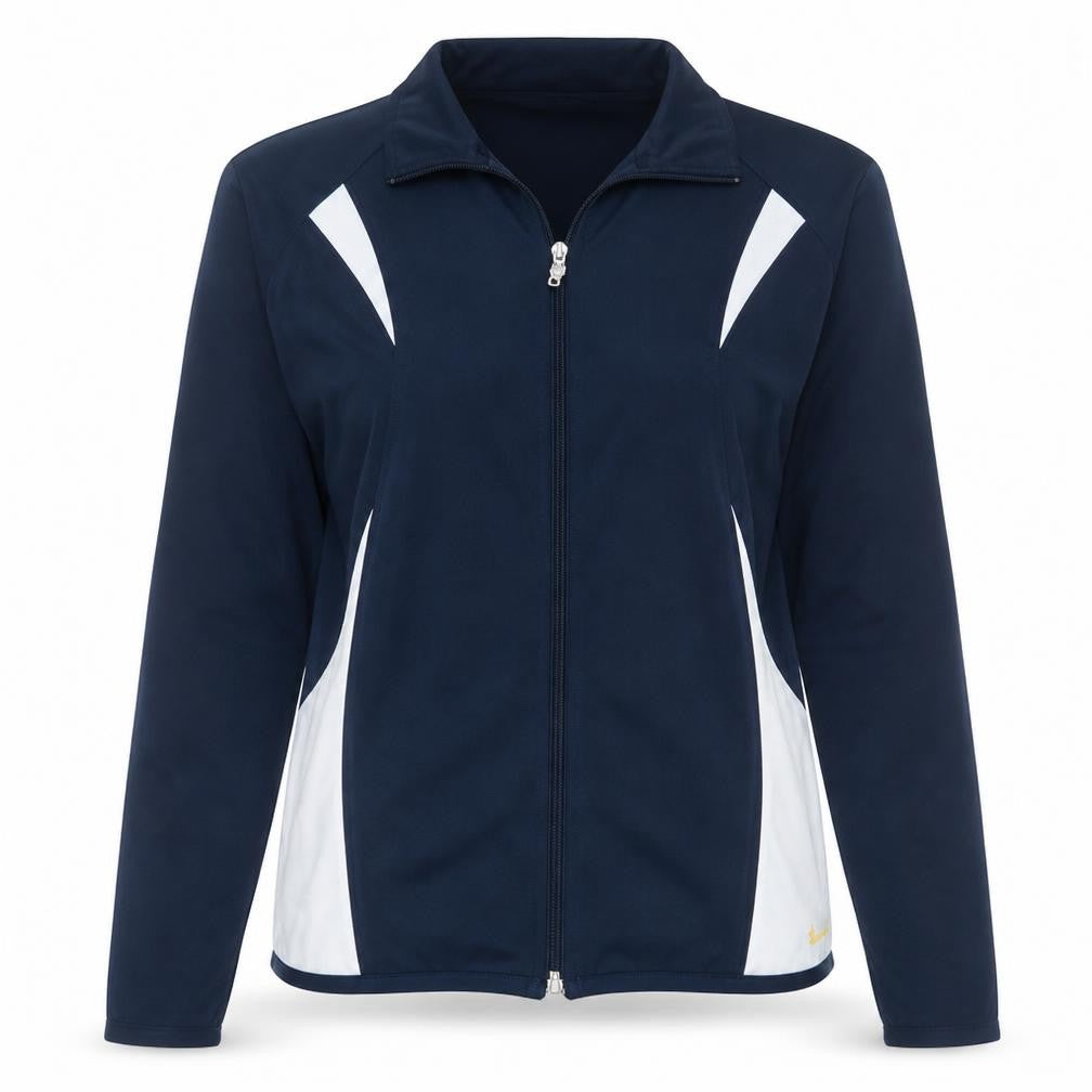 Front view of Nike Women's Black Full Zip Track Jacket, size S, Polyester Sportswear