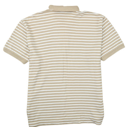 Ralph Lauren Men’s Beige Striped Cotton Polo Shirt XXL Classic Fit