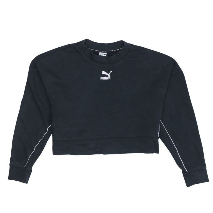 Puma Women's Black Small Crew Neck Pullover Sweatshirt