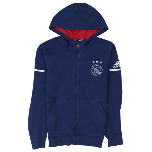 Adidas Ajax Men's Blue Full Zip Hoodie Size 5-6 Teen