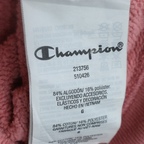 Champion Women Pink Reverse Weave Pullover Hoodie Large Cotton Blend