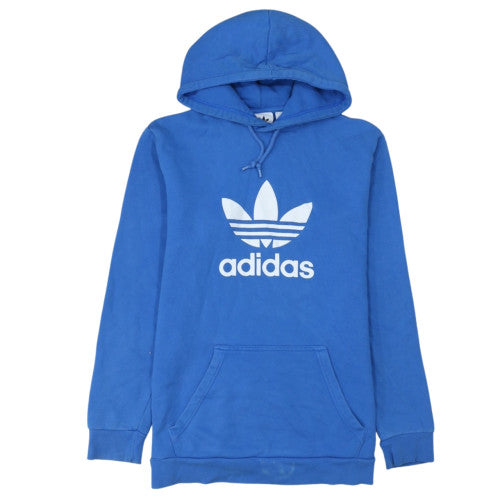 Adidas Men's Blue Pullover Hoodie Medium Logo Graphic Sportswear