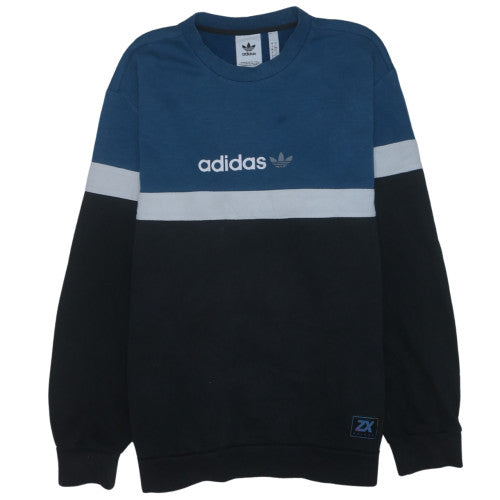 adidas Men's Blue Crew Neck Pullover Sweatshirt L Regular