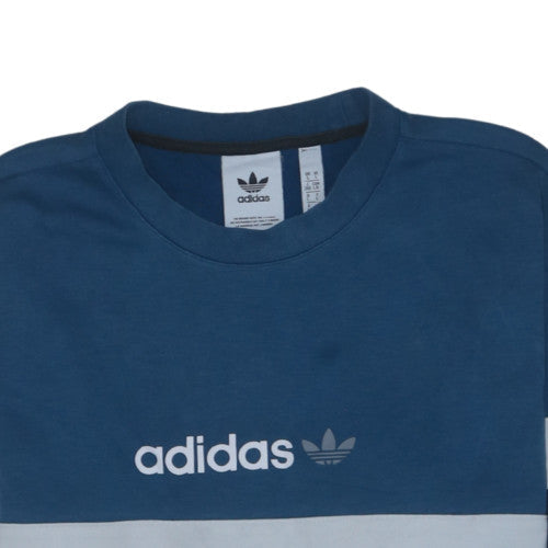 adidas Men's Blue Crew Neck Pullover Sweatshirt L Regular