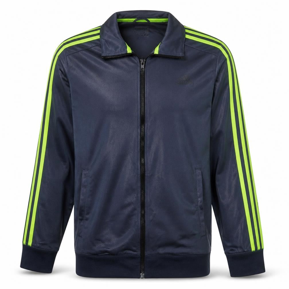 Front view of Adidas Men Blue Full Zip Sports Sweatshirt Jacket L Climalite