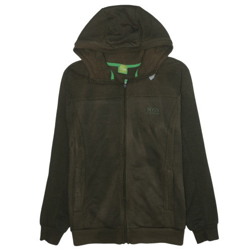 Hugo Boss Mens Green Full Zip Hoodie Fleece Jacket Size M