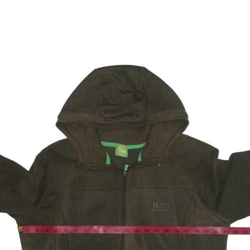 Hugo Boss Mens Green Full Zip Hoodie Fleece Jacket Size M