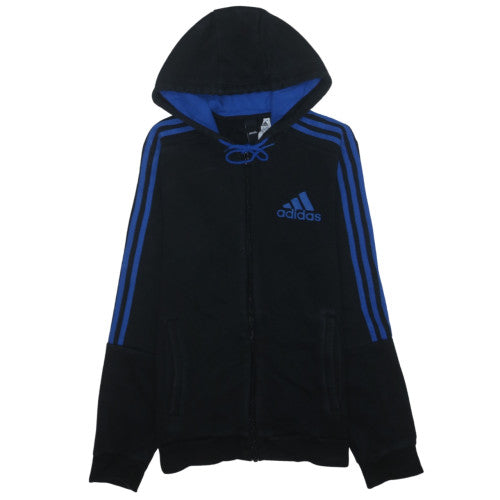 adidas Men Black Full Zip Hoodie M Fleece Sportswear