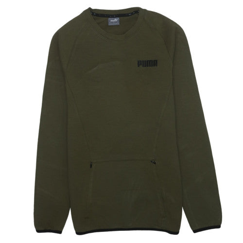 Puma Men’s Green Crew Neck Pullover Sweatshirt Size S Regular Fit