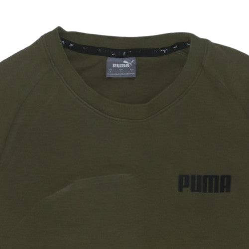 Puma Men’s Green Crew Neck Pullover Sweatshirt Size S Regular Fit