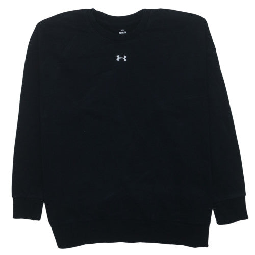 Under Armour Womens Black Medium Pullover Sweatshirt Crew Neck Cotton Blend
