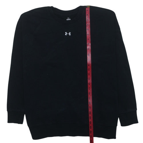 Under Armour Womens Black Medium Pullover Sweatshirt Crew Neck Cotton Blend