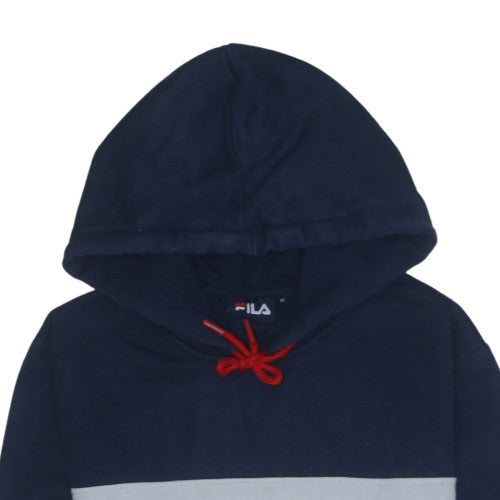 FILA Mens Multicoloured Pullover Hoodie M Logo Sportswear Cotton Blend