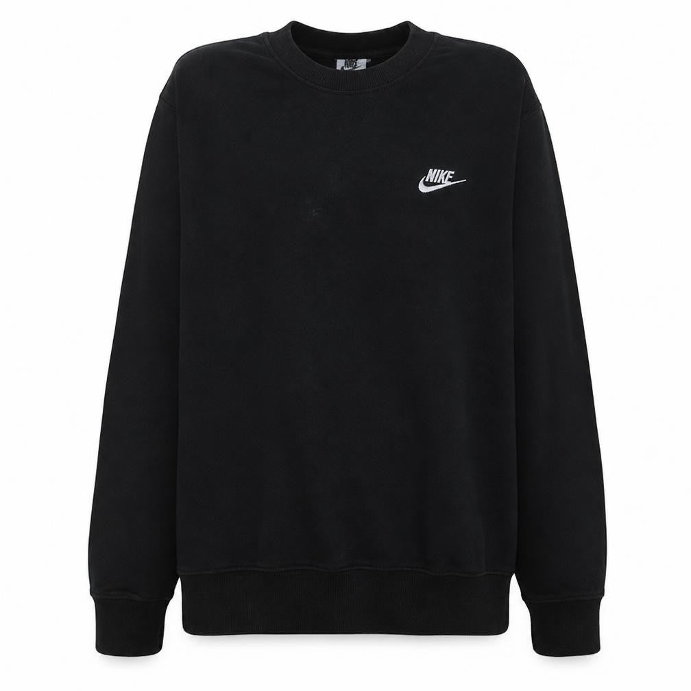 Front view of Nike Men's Black M Pullover Crew Neck Fleece Sweatshirt