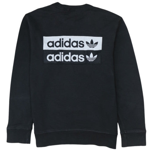 Adidas Men's Black Logo Crew Neck Pullover Sweatshirt Size S