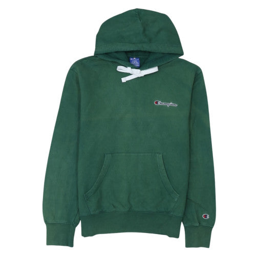 Champion Women's Green Large Pullover Hoodie 100% Cotton Logo Sweatshirt