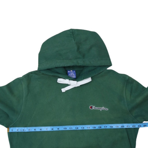Champion Women's Green Large Pullover Hoodie 100% Cotton Logo Sweatshirt