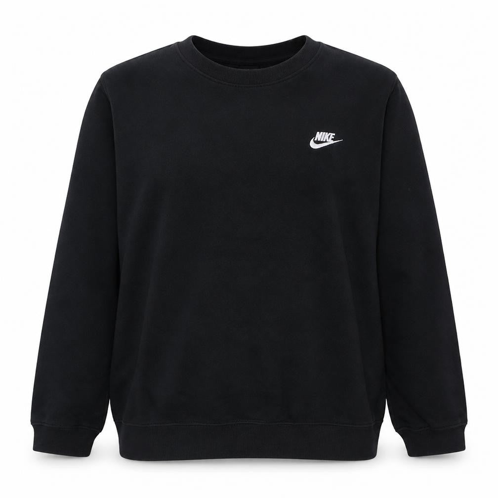 Front view of Nike Women's Black Crew Neck Pullover Sweatshirt, size L