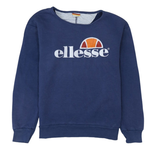 Ellesse Women Navy Blue Crew Neck Logo Sweatshirt Size S