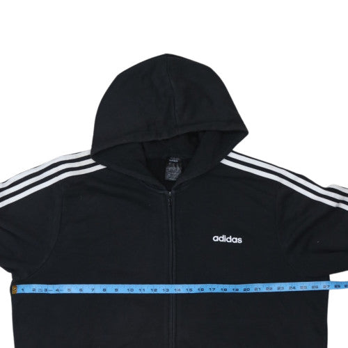 Adidas Mens Black 2XL Full Zip Hoodie Sports Fleece Sweatshirt