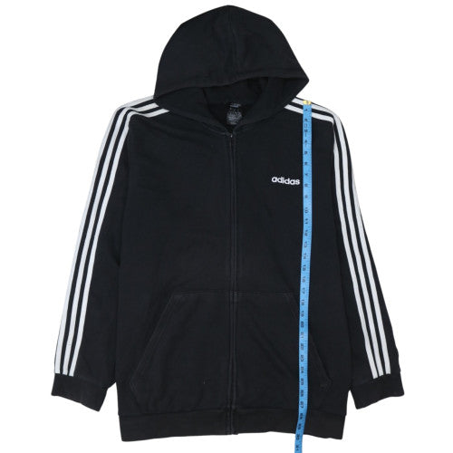 Adidas Mens Black 2XL Full Zip Hoodie Sports Fleece Sweatshirt